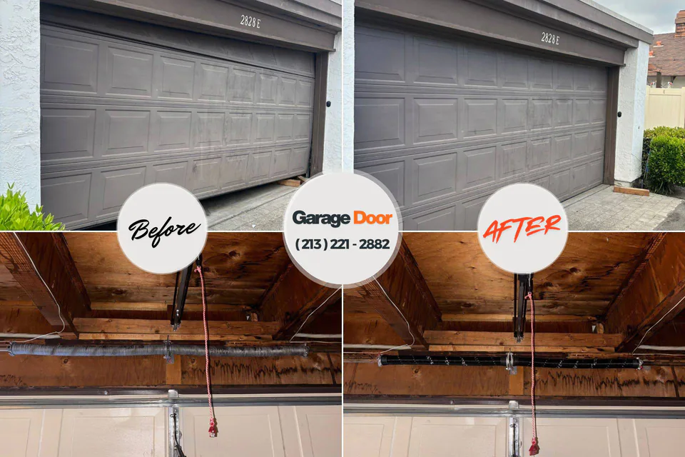 Before and after: garage door repair Rio Pinar, FL